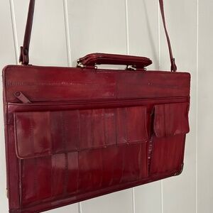 80s Vintage Eelskin Leather Briefcase/Purse/laptop bag